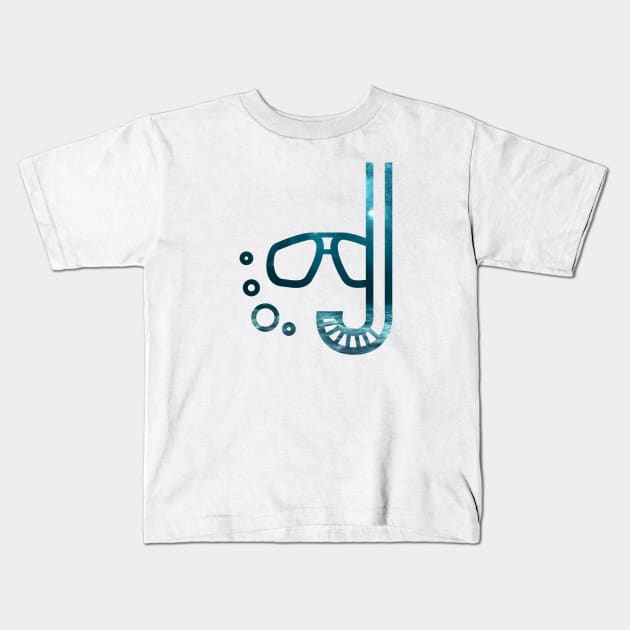 diving summer Kids T-Shirt by Marnes